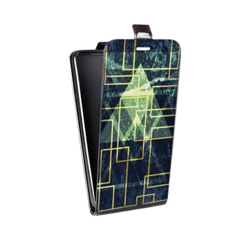 Дизайнерский вертикальный чехол-книжка для Iphone 5s Геометрический мрамор (на заказ)