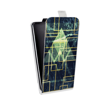 Дизайнерский вертикальный чехол-книжка для Samsung Galaxy S6 Edge Геометрический мрамор (на заказ)