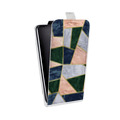Дизайнерский вертикальный чехол-книжка для LG G7 Fit Геометрический мрамор
