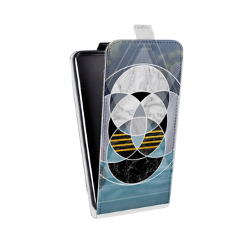 Дизайнерский вертикальный чехол-книжка для Iphone 5s Геометрический мрамор (на заказ)