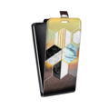 Дизайнерский вертикальный чехол-книжка для ASUS ZenFone Go ZB500KL Геометрический мрамор