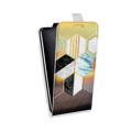 Дизайнерский вертикальный чехол-книжка для Huawei Honor 10i Геометрический мрамор