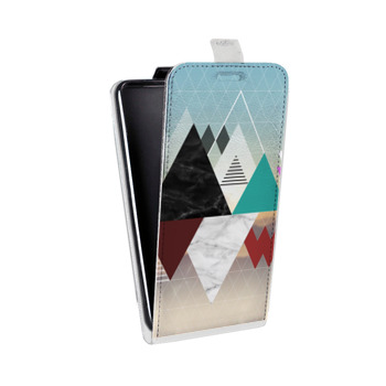Дизайнерский вертикальный чехол-книжка для Samsung Galaxy S6 Edge Геометрический мрамор (на заказ)