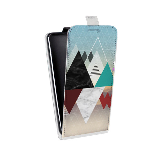Дизайнерский вертикальный чехол-книжка для Alcatel OneTouch Pop Star Геометрический мрамор