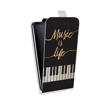 Дизайнерский вертикальный чехол-книжка для Samsung Galaxy S6 Edge Дизайнерское пианино (на заказ)