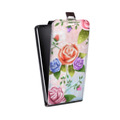 Дизайнерский вертикальный чехол-книжка для LG X Style Романтик цветы