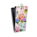 Дизайнерский вертикальный чехол-книжка для Alcatel 1C Романтик цветы