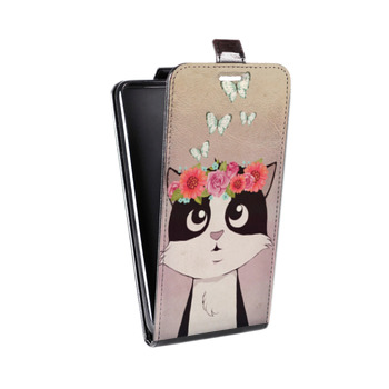 Дизайнерский вертикальный чехол-книжка для Iphone 7 Животные с цветами (на заказ)