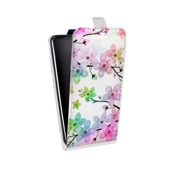 Дизайнерский вертикальный чехол-книжка для Sony Xperia E4g Органические цветы (на заказ)