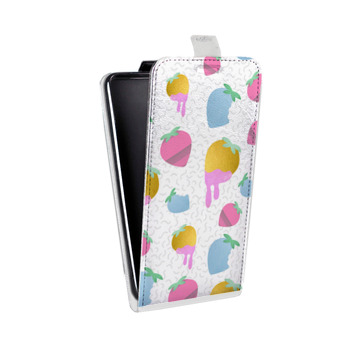 Дизайнерский вертикальный чехол-книжка для Iphone 7 Plus / 8 Plus Кусочки фруктов (на заказ)