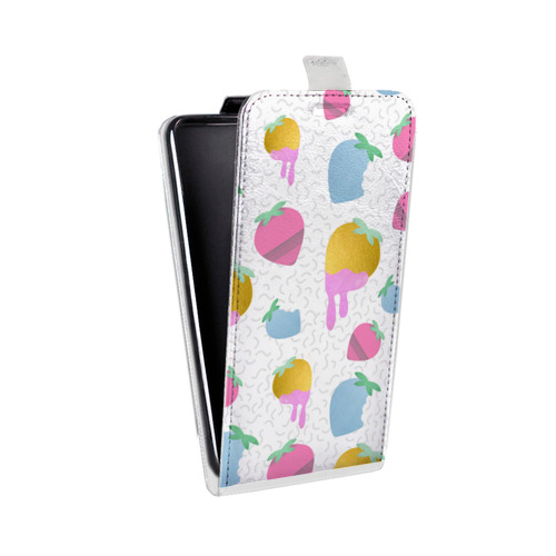 Дизайнерский вертикальный чехол-книжка для LG L70 Кусочки фруктов