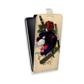 Дизайнерский вертикальный чехол-книжка для HTC Desire 601 Олдскул тату