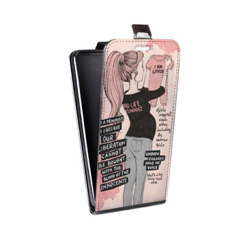 Дизайнерский вертикальный чехол-книжка для Alcatel One Touch Pop D5 Feminism (на заказ)