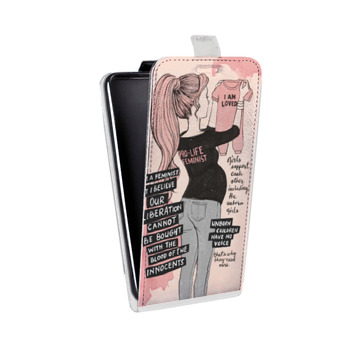 Дизайнерский вертикальный чехол-книжка для Samsung Galaxy S6 Edge Feminism (на заказ)