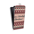 Дизайнерский вертикальный чехол-книжка для HTC Desire 601 Рождественный ацтек