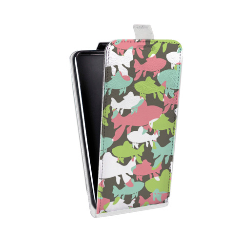 Дизайнерский вертикальный чехол-книжка для HTC Desire 601 Стая цветных животных