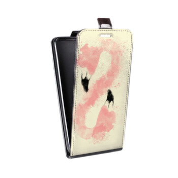 Дизайнерский вертикальный чехол-книжка для Huawei Honor 30i Розовые фламинго (на заказ)