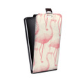 Дизайнерский вертикальный чехол-книжка для HTC Desire Eye Розовые фламинго