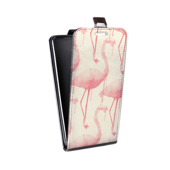 Дизайнерский вертикальный чехол-книжка для Xiaomi RedMi 8 Розовые фламинго (на заказ)