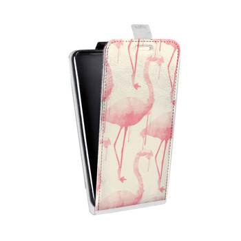 Дизайнерский вертикальный чехол-книжка для Huawei Y5 II Розовые фламинго (на заказ)
