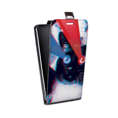 Дизайнерский вертикальный чехол-книжка для Iphone 5c ЗD Кошки