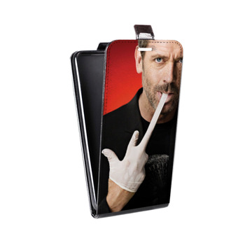 Дизайнерский вертикальный чехол-книжка для Samsung Galaxy Note 2 Доктор Хаус (на заказ)