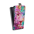 Дизайнерский вертикальный чехол-книжка для HTC Desire 616 Леопард гламур