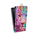 Дизайнерский вертикальный чехол-книжка для Huawei Honor 6 Plus Леопард гламур