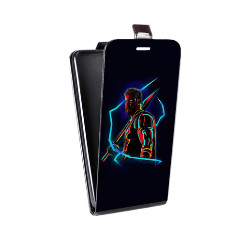 Дизайнерский вертикальный чехол-книжка для Huawei G8 Неоновые супергерои