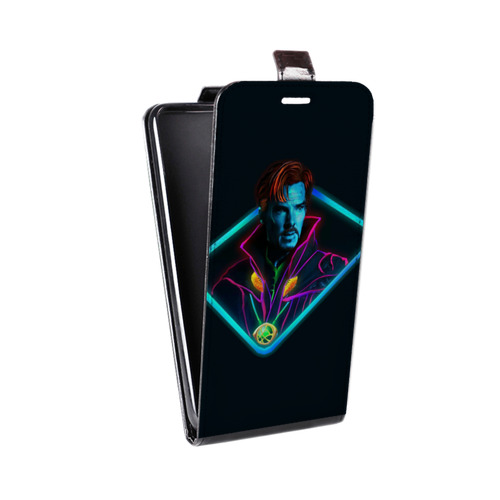 Дизайнерский вертикальный чехол-книжка для HTC Desire 12 Plus Неоновые супергерои
