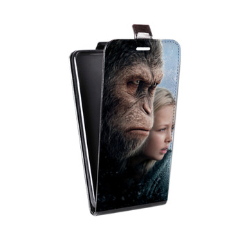 Дизайнерский вертикальный чехол-книжка для Alcatel One Touch Pop D5 Планета обезьян : Война (на заказ)