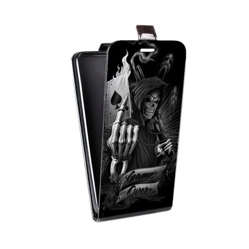 Дизайнерский вертикальный чехол-книжка для HTC Desire 530 Скелет и туз