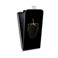 Дизайнерский вертикальный чехол-книжка для Sony Xperia XZ Темная клубничка