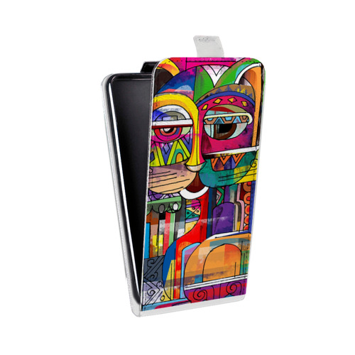 Дизайнерский вертикальный чехол-книжка для HTC Desire 601 Коты Пикассо