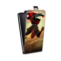 Дизайнерский вертикальный чехол-книжка для Iphone 5c Человек-паук : Через вселенные