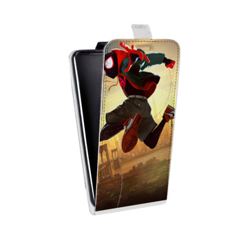 Дизайнерский вертикальный чехол-книжка для Nokia Lumia 620 Человек-паук : Через вселенные (на заказ)