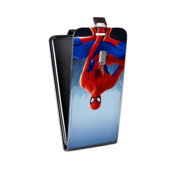 Дизайнерский вертикальный чехол-книжка для Iphone 7 Человек-паук : Через вселенные (на заказ)