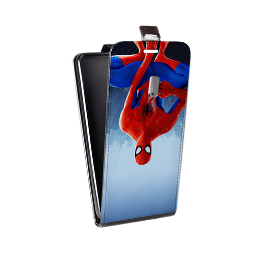 Дизайнерский вертикальный чехол-книжка для Motorola Moto E7 Plus Человек-паук : Через вселенные