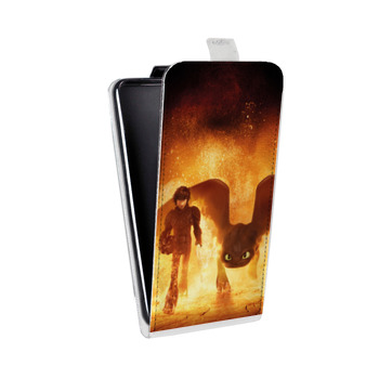 Дизайнерский вертикальный чехол-книжка для Huawei Honor 7A Как приручить дракона 3 (на заказ)