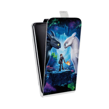 Дизайнерский вертикальный чехол-книжка для HTC Desire 300 Как приручить дракона 3 (на заказ)