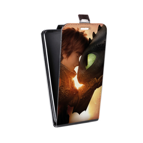 Дизайнерский вертикальный чехол-книжка для HTC Desire 400 Как приручить дракона 3