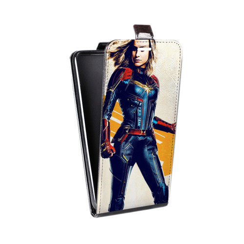 Дизайнерский вертикальный чехол-книжка для Samsung Galaxy Grand Капитан Марвел