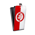 Дизайнерский вертикальный чехол-книжка для Alcatel One Touch Idol Ultra Red White Fans