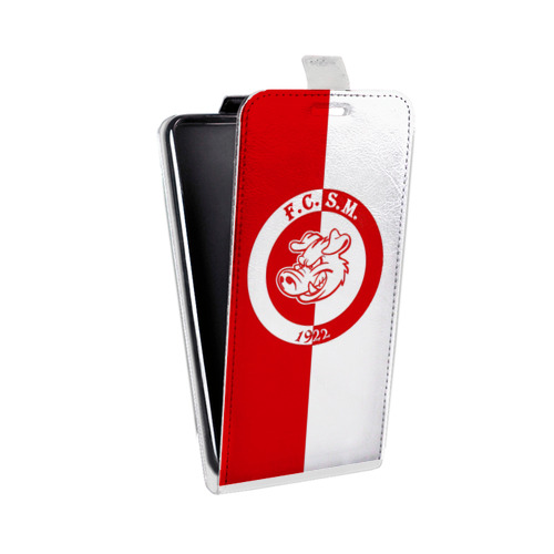 Дизайнерский вертикальный чехол-книжка для Alcatel OneTouch Pop Star Red White Fans