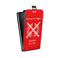 Дизайнерский вертикальный чехол-книжка для Alcatel One Touch Idol Ultra Red White Fans
