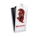 Дизайнерский вертикальный чехол-книжка для Huawei Honor X8 Red White Fans