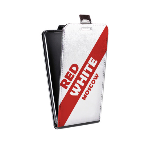 Дизайнерский вертикальный чехол-книжка для ASUS ZenFone 5 Lite Red White Fans