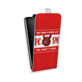 Дизайнерский вертикальный чехол-книжка для Nokia Lumia 1320 Red White Fans