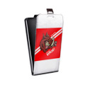 Дизайнерский вертикальный чехол-книжка для Homtom HT17 Red White Fans