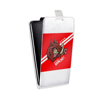 Дизайнерский вертикальный чехол-книжка для Sony Xperia E4g Red White Fans (на заказ)